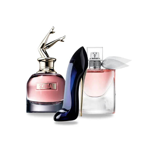 Jean Paul Gaultier Scandal, Carolina Herrera Good Girl, Lancôme La Vie Est Belle 100m